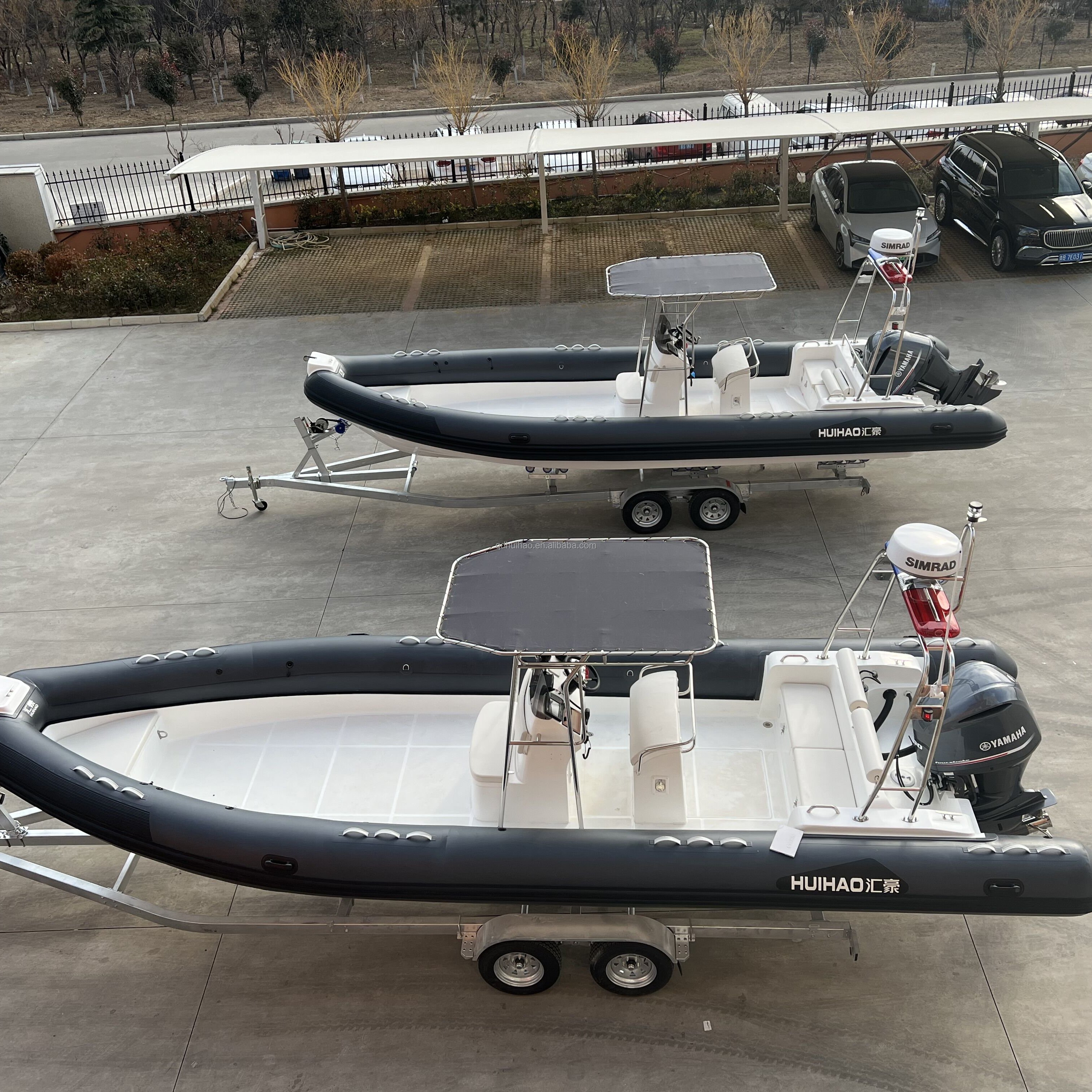 Luxury Hypalon 26ft RIB 860 Boat with Outboard Engine Fiberglass Inflatable Fishing Speed Yacht